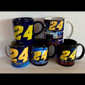 Jeff Gordon #24 NASCAR Lot Of 5 Mugs
